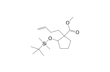 (+-)-(1SR,2SR)-Methyl 2-(tert-buytyldimethylsiloxy)-1-(but-3-enyl)cyclopentane-1-carboxylate