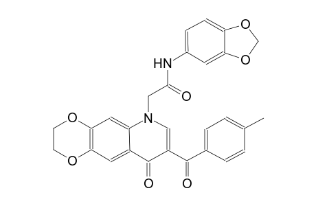 [1,4]dioxino[2,3-g]quinoline-6-acetamide, N-(1,3-benzodioxol-5-yl)-2,3,6,9-tetrahydro-8-(4-methylbenzoyl)-9-oxo-