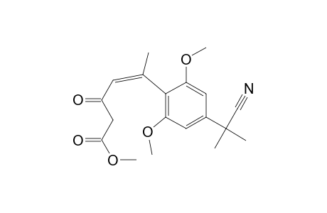 4-Hexenoic acid, 5-[4-(1-cyano-1-methylethyl)-2,6-dimethoxyphenyl]-3-oxo-, methyl ester, (Z)-