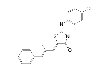 (2E,5Z)-2-[(4-chlorophenyl)imino]-5-[(2E)-2-methyl-3-phenyl-2-propenylidene]-1,3-thiazolidin-4-one