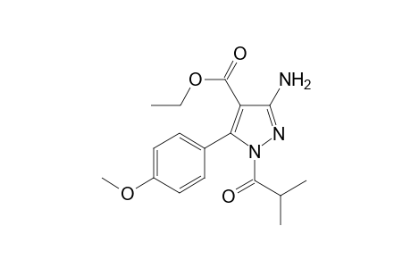 1H-Pyrazole-4-carboxylic acid, 3-amino-1-isobutyryl-5-(4-methoxyphenyl)-, ethyl ester