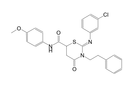 (2Z)-2-[(3-chlorophenyl)imino]-N-(4-methoxyphenyl)-4-oxo-3-(2-phenylethyl)tetrahydro-2H-1,3-thiazine-6-carboxamide