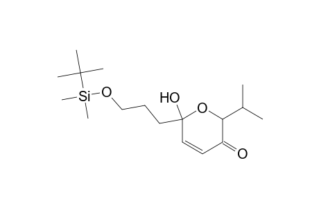 2H-Pyran-3(6H)-one, 6-[3-[[(1,1-dimethylethyl)dimethylsilyl]oxy]prop yl]-6-hydroxy-2-(1-methylethyl)-