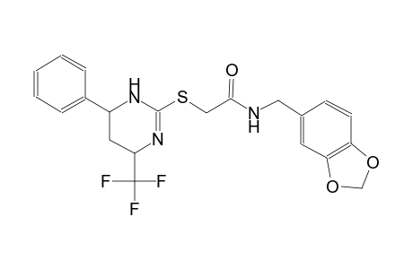 N-(1,3-benzodioxol-5-ylmethyl)-2-{[6-phenyl-4-(trifluoromethyl)-1,4,5,6-tetrahydro-2-pyrimidinyl]sulfanyl}acetamide