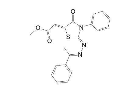 Methyl 2-[(Z)-4-oxo-3-phenyl-2((Z)-(1-phenylethylidene)hydrazono)thiazolidin-5-ylidene]acetate