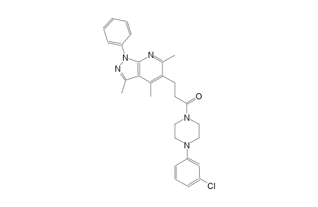 1H-pyrazolo[3,4-b]pyridine, 5-[3-[4-(3-chlorophenyl)-1-piperazinyl]-3-oxopropyl]-3,4,6-trimethyl-1-phenyl-