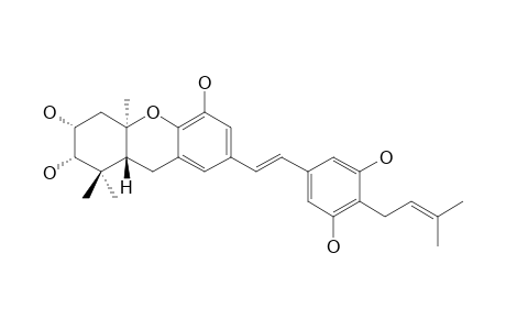 VEDELIANIN;2-ALPHA,3-ALPHA-DIHYDROXY-7-(6'-ISOPRENYL-5',7'-DIHYDROXYSTYRYL)-1,1-DIMETHYL-2,3,4,4A,9,9A-HEXAHYDRO-1H-XANTHENE