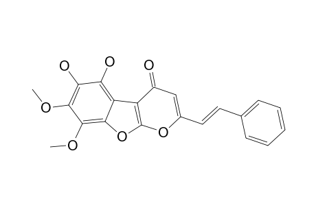 DIDYMOCALYXIN-C;2-[(1E)-2-PHENYLVINYL]-5,6-DIHYDROXY-7,8-DIMETHOXY-4H-PYRANO-[3,2-D]-BENZO-[B]-FURAN-4-ONE