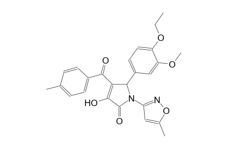 5-(4-ethoxy-3-methoxyphenyl)-3-hydroxy-4-(4-methylbenzoyl)-1-(5-methyl-3-isoxazolyl)-1,5-dihydro-2H-pyrrol-2-one