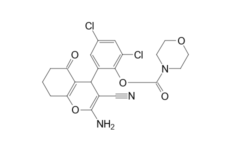 2-(2-Amino-3-cyano-5-oxo-5,6,7,8-tetrahydro-4H-chromen-4-yl)-4,6-dichlorophenyl 4-morpholinecarboxylate