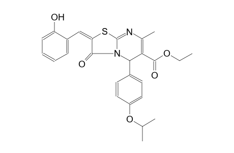 ethyl (2E)-2-(2-hydroxybenzylidene)-5-(4-isopropoxyphenyl)-7-methyl-3-oxo-2,3-dihydro-5H-[1,3]thiazolo[3,2-a]pyrimidine-6-carboxylate