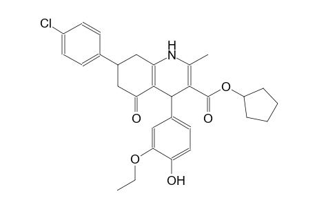 cyclopentyl 7-(4-chlorophenyl)-4-(3-ethoxy-4-hydroxyphenyl)-2-methyl-5-oxo-1,4,5,6,7,8-hexahydro-3-quinolinecarboxylate