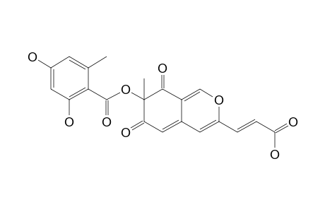 3-[7-(2,4-dihydroxy-6-methyl-benzoyl)oxy-6,8-diketo-7-methyl-isochromen-3-yl]acrylic acid