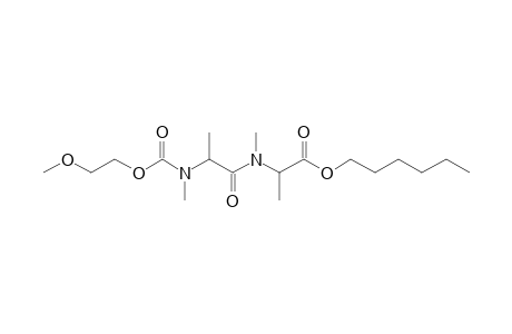 Alanylalanine, N,N'-dimethyl-N'-(2-methoxyethoxycarbonyl)-, hexyl ester