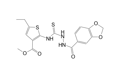 methyl 2-({[2-(1,3-benzodioxol-5-ylcarbonyl)hydrazino]carbothioyl}amino)-5-ethyl-3-thiophenecarboxylate