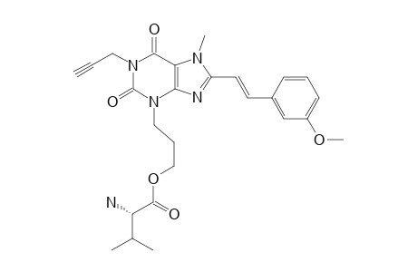 L-VALINE-3-[8-[(E)-2-(3-METHOXYPHENYL)-ETHENYL]-7-METHYL-1-PROPARGYLXANTHIN-3-YL]-PROPYLESTER