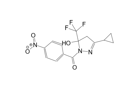 3-cyclopropyl-1-(4-nitrobenzoyl)-5-(trifluoromethyl)-4,5-dihydro-1H-pyrazol-5-ol