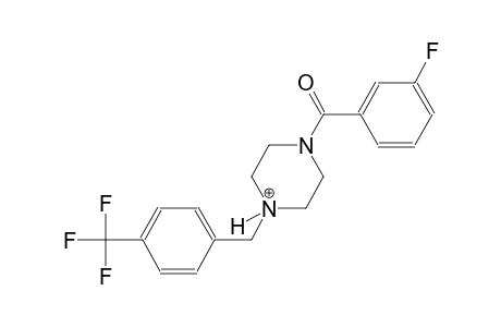 1-(3-fluorobenzoyl)-4-[4-(trifluoromethyl)benzyl]piperazin-4-ium