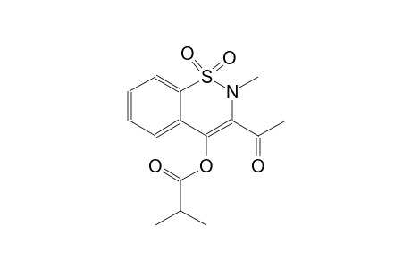 3-acetyl-2-methyl-1,1-dioxido-2H-1,2-benzothiazin-4-yl 2-methylpropanoate