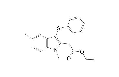Acetic acid, 2-(1,5-dimethyl-3-phenylthio-2-indoyl)-, ethyl ester