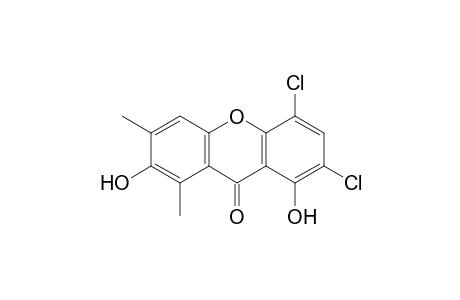 5,7-bis(chloranyl)-1,3-dimethyl-2,8-bis(oxidanyl)xanthen-9-one