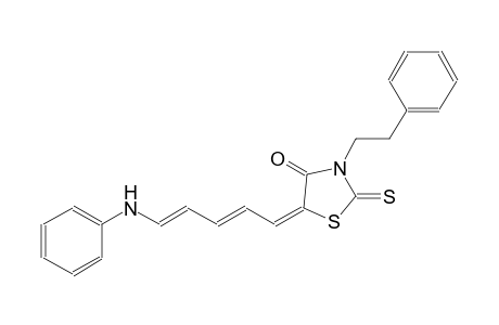 (5E)-5-[(2E,4E)-5-anilino-2,4-pentadienylidene]-3-(2-phenylethyl)-2-thioxo-1,3-thiazolidin-4-one