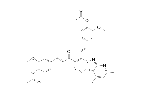 7-(3-(3-Methoxyphenyl-4-acetyloxy)-1-oxo-prop-2-en-1-yl)-8-(2-(3-methoxyphenyl-4-acetyloxy)ethen-1-yl)-2,4-dimethyl-1,5,6,8a,9-pentaazafluorene