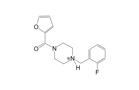 1-(2-fluorobenzyl)-4-(2-furoyl)piperazin-1-ium