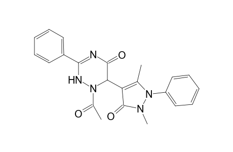 1-Acetyl-6-(1,3-dimethyl-5-oxo-2-phenyl-4-pyrazolyl)-3-phenyl-2,6-dihydro-1,2,4-triazin-5-one