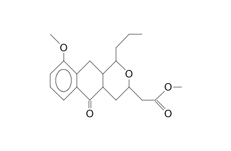 (1RS, 3RS,4Ars,9ars)-(1,3,4,4a,9,9a-hexahydro-8-methoxy-10-oxo-1-propyl-2-oxa-3-anthryl)-acetic acid, methyl ester
