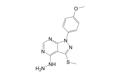 4-Hydrazinyl-1-(4-methoxyphenyl)-3-(methylsulfanyl)-pyrazolo[3,4-d]pyrimidine