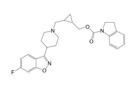 (+-)-trans-4-(6-Fluoro-1,2-benzisoxazol-3-yl)-1-((2,3-methylene)-4-((indolin-l-yl)carbonyloxy)butyl)piperidine
