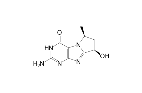 2-Amino-5,6-dihydro-5-hydroxy-7-methyl-1H-pyrrolo[1,2-d]purin-9(3H)-one