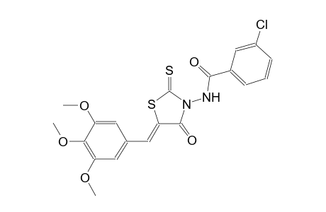 3-chloro-N-[(5Z)-4-oxo-2-thioxo-5-(3,4,5-trimethoxybenzylidene)-1,3-thiazolidin-3-yl]benzamide