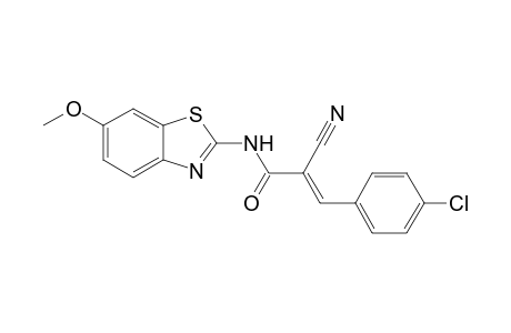 (E)-3-(4-chlorophenyl)-2-cyano-N-(6-methoxy-1,3-benzothiazol-2-yl)-2-propenamide