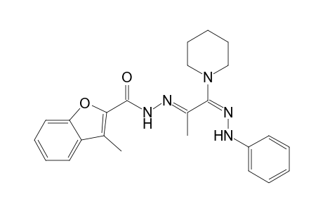 (1E,2E)-1-(Piperidin-1-yl)-1-phenylhydrazono-2-[(3-methylbenzofuran-2-oyl)hydrazono]propane