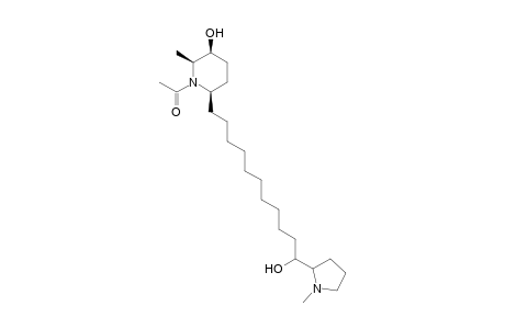 rel-N-Acetyl-3-hydroxy-6-(11-hydroxy-11-(N-methyl-2-pyrrolidinyl)undecyl)-2-methylpiperidine