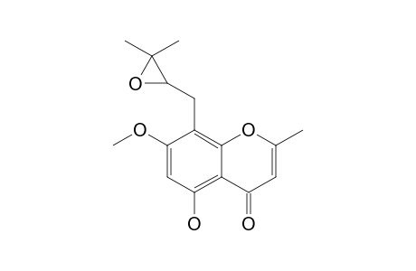 PERFORAMONE-A;5-HYDROXY-7-METHOXY-2-METHYL-8-(2,3-EPOXY-3-METHYLBUTYL)-CHROMONE