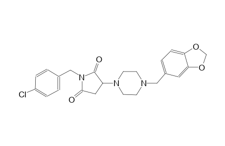 3-[4-(1,3-benzodioxol-5-ylmethyl)-1-piperazinyl]-1-(4-chlorobenzyl)-2,5-pyrrolidinedione