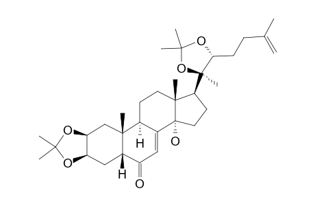 25,26-ANHYDRO-20-HYDROXYECDYSONE;#III;25,26-DIDEHYDROPONASTERONE-A-2,3:20,22-DIACETONIDE;(20R,22R)-14-ALPHA-HYDROXY-2-BETA,3-BETA:20,22-BIS-O-ISOPROPYLIDENE-5-