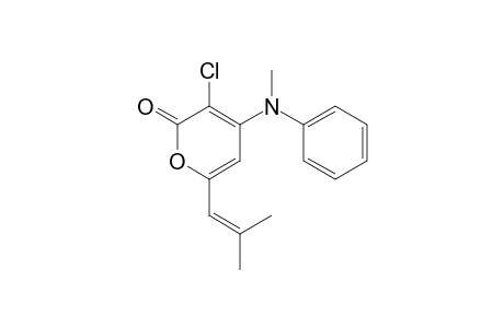 3-chloro-4-(N-methylanilino)-6-(2-methylpropenyl)-2H-pyran-2-one