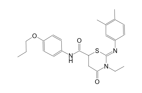 (2Z)-2-[(3,4-dimethylphenyl)imino]-3-ethyl-4-oxo-N-(4-propoxyphenyl)tetrahydro-2H-1,3-thiazine-6-carboxamide