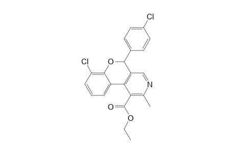 Ethyl 2-methyl-5-(p-chlorophenyl)-7-chloro-5H-chromene[3,4-c]pyridine-1-carboxylate