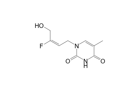 1-[(E)-3-fluoranyl-4-oxidanyl-but-2-enyl]-5-methyl-pyrimidine-2,4-dione