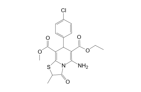5-Amino-7-(4-chlorophenyl)-2-methyl-3-oxo-7H-thiazolo[3,2-a]pyridine-6,8-dicarboxylic acid O6-ethyl ester O8-methyl ester