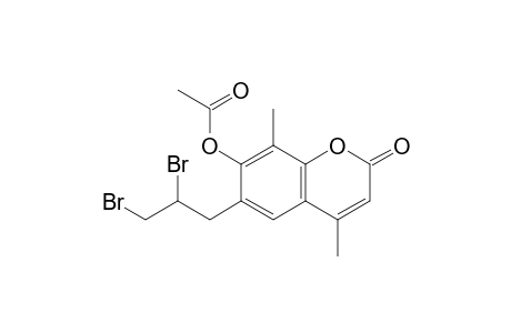 7-Acetoxy-6-(2,3-dibromopropyl)-4,8-dimethylcoumarin