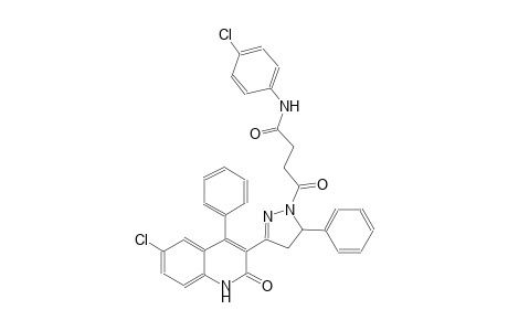 4-[3-(6-chloro-2-oxo-4-phenyl-1,2-dihydro-3-quinolinyl)-5-phenyl-4,5-dihydro-1H-pyrazol-1-yl]-N-(4-chlorophenyl)-4-oxobutanamide