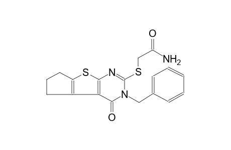 acetamide, 2-[[3,5,6,7-tetrahydro-4-oxo-3-(phenylmethyl)-4H-cyclopenta[4,5]thieno[2,3-d]pyrimidin-2-yl]thio]-