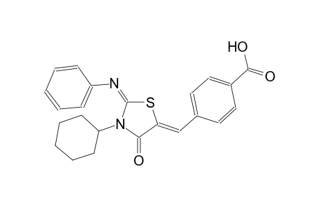 4-{(Z)-[(2E)-3-cyclohexyl-4-oxo-2-(phenylimino)-1,3-thiazolidin-5-ylidene]methyl}benzoic acid