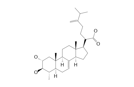 FRUTICOSIDE_B;4-ALPHA-METHYL-2-ALPHA,3-BETA-DIHYDROXY-5-ALPHA-ERGOST-7,24-(28)-DIEN-21-OIC_ACID